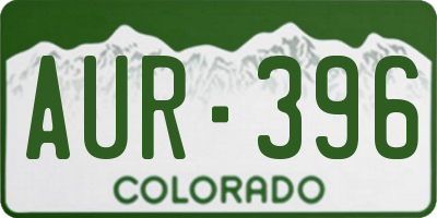 CO license plate AUR396