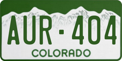 CO license plate AUR404