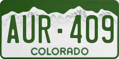 CO license plate AUR409
