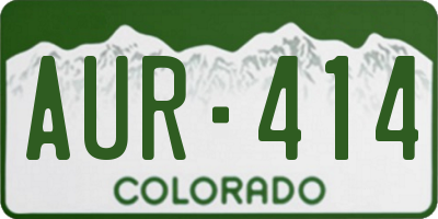 CO license plate AUR414