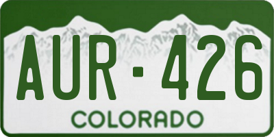CO license plate AUR426