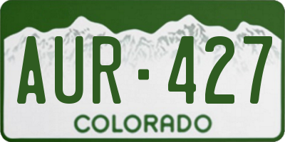 CO license plate AUR427