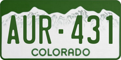 CO license plate AUR431