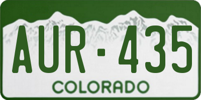 CO license plate AUR435