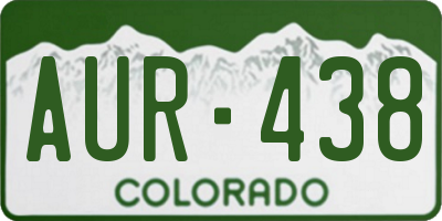 CO license plate AUR438