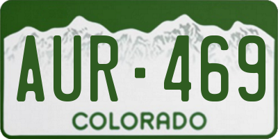 CO license plate AUR469