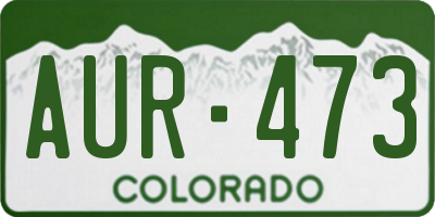CO license plate AUR473