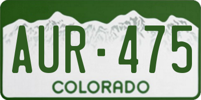 CO license plate AUR475