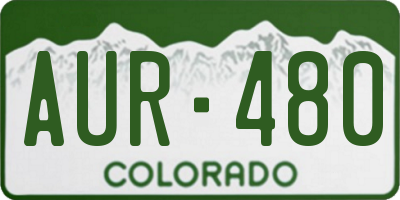 CO license plate AUR480