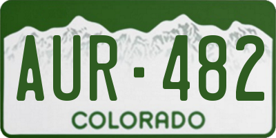 CO license plate AUR482