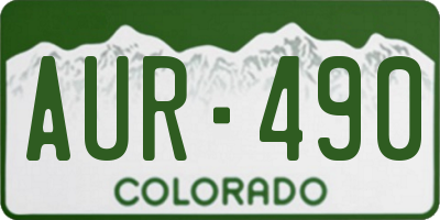CO license plate AUR490