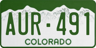 CO license plate AUR491