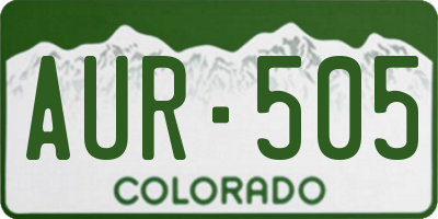 CO license plate AUR505