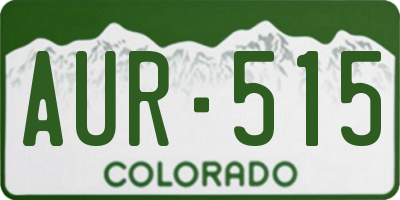CO license plate AUR515