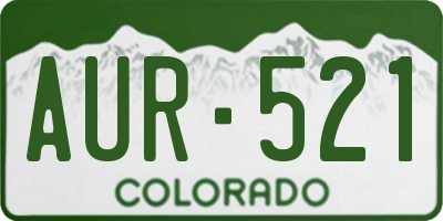CO license plate AUR521