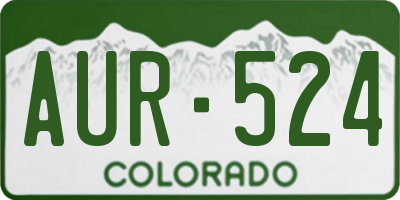 CO license plate AUR524