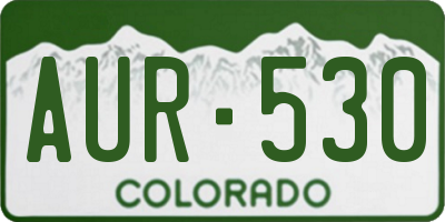 CO license plate AUR530