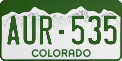 CO license plate AUR535