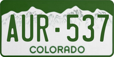CO license plate AUR537
