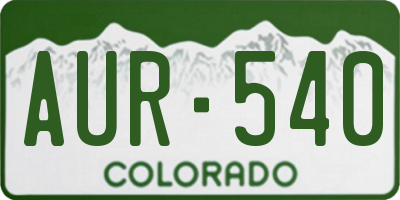 CO license plate AUR540