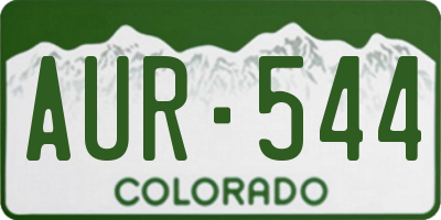 CO license plate AUR544