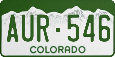 CO license plate AUR546