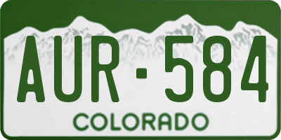CO license plate AUR584