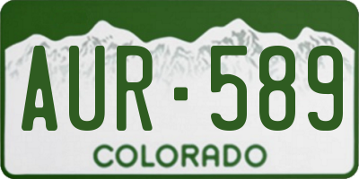 CO license plate AUR589