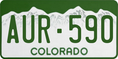 CO license plate AUR590