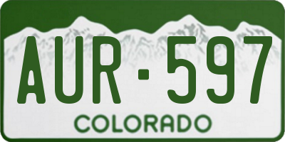 CO license plate AUR597