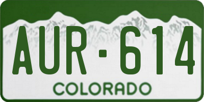 CO license plate AUR614