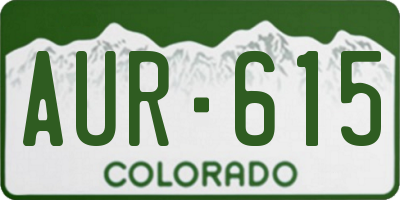 CO license plate AUR615