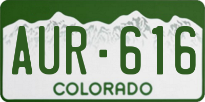CO license plate AUR616