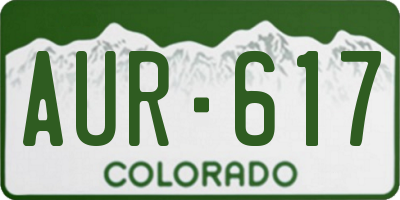 CO license plate AUR617