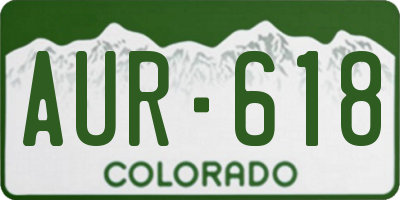 CO license plate AUR618