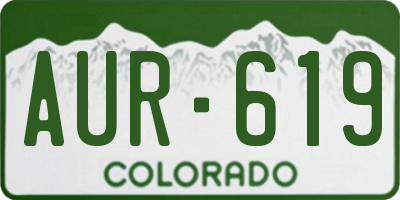 CO license plate AUR619