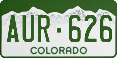 CO license plate AUR626