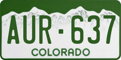 CO license plate AUR637