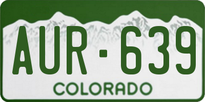 CO license plate AUR639