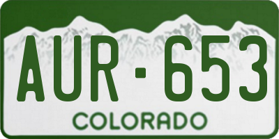 CO license plate AUR653
