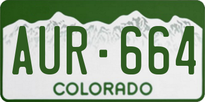 CO license plate AUR664