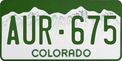 CO license plate AUR675