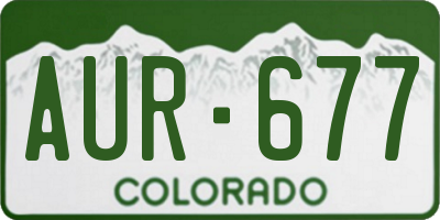 CO license plate AUR677