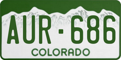 CO license plate AUR686