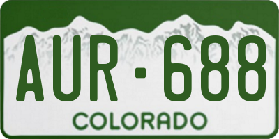CO license plate AUR688