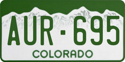 CO license plate AUR695