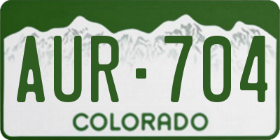 CO license plate AUR704