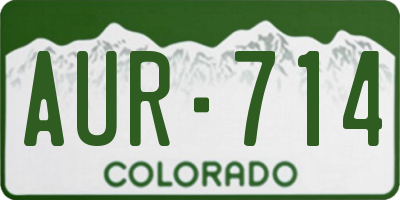 CO license plate AUR714