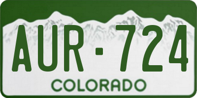 CO license plate AUR724