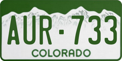 CO license plate AUR733